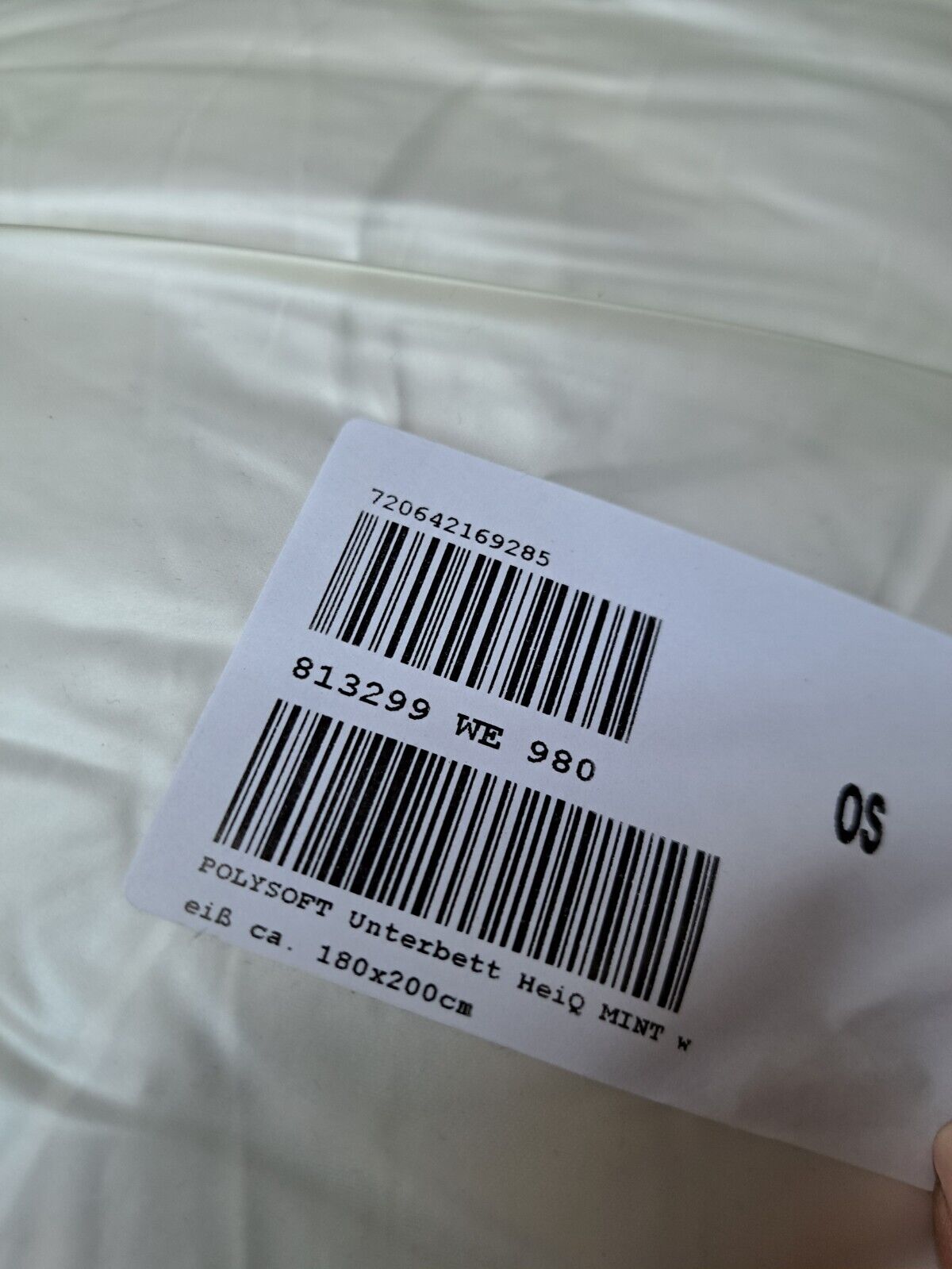 POLYSOFT Unterbett HeiQ MINT 4-Loch-Hohlfaser Wolkensteppung 180x200